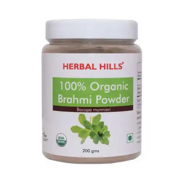 Herbal Hills Brahmi Powder Organic (1 Jar Of 200 gm Powder)