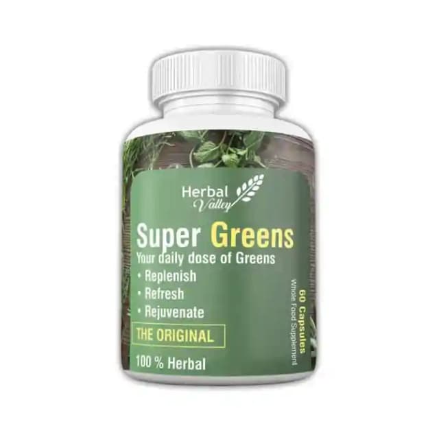 Herbal Valley Super Greens (1 Bottle of 60 capsules)