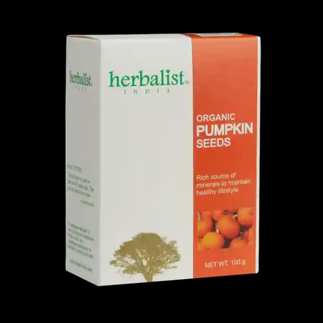 Herbalist India Organic Pumpkin Seeds (1 Box Of 100 gm Seeds)