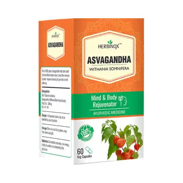 Herbinox Asvagandha Veg (1 Bottle of 60 vegicaps)