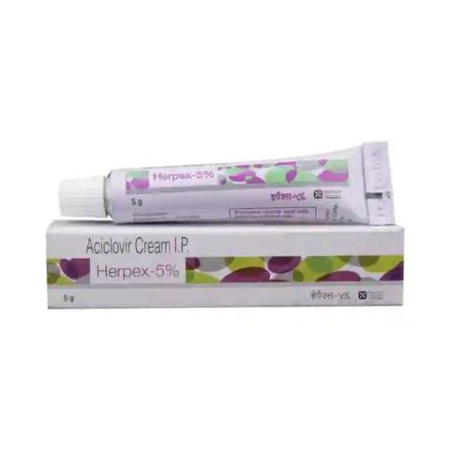 Herpex 5% Cream (5 gm in 1 tube)