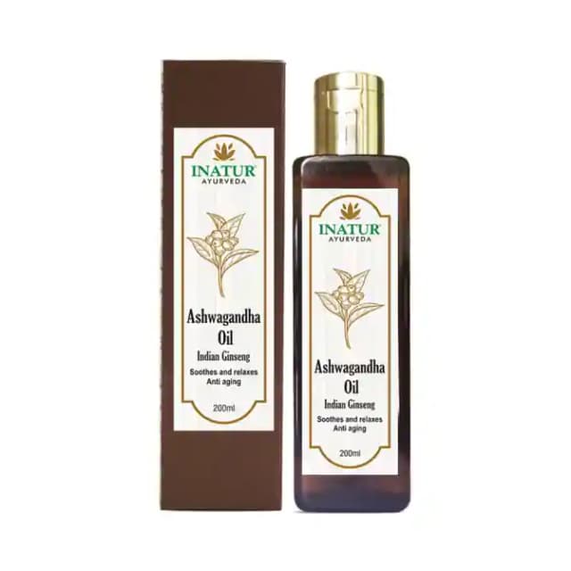 Inatur Ashwagandha/Indian Ginseng Oil (1 Bottle of 200 ml Oil)