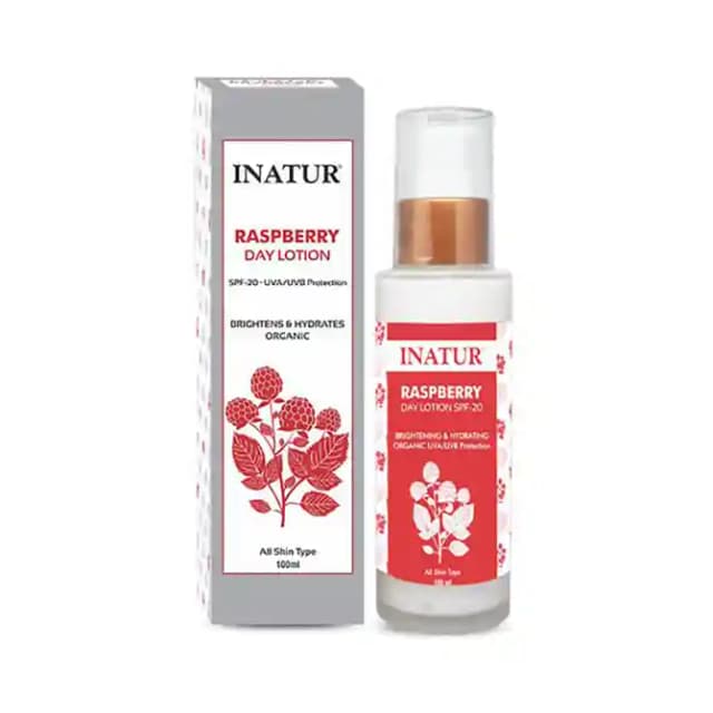 Inatur Day Lotion SPF 20 Raspberry (1 Bottle of 100 ml Lotion)