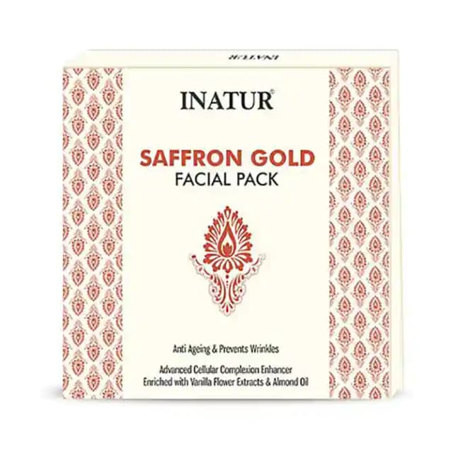 Inatur Facial Pack Saffron Gold (1 Box Of 65 gm Kit)