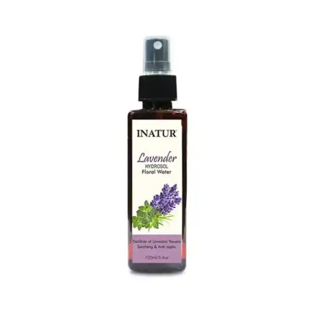 Inatur Hydrosol Floral Water Lavender (1 Bottle of 100 ml Liquid)