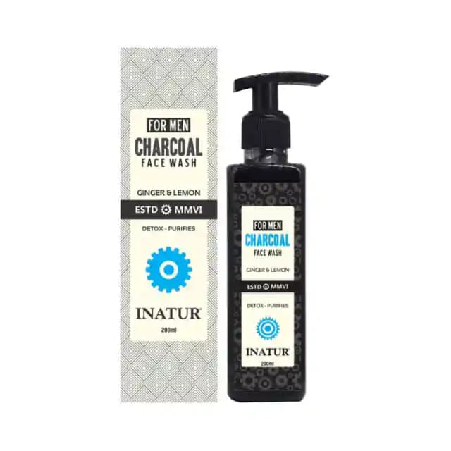 Inatur Men Charcoal Face Wash (1 Bottle of 200 ml Face Wash)