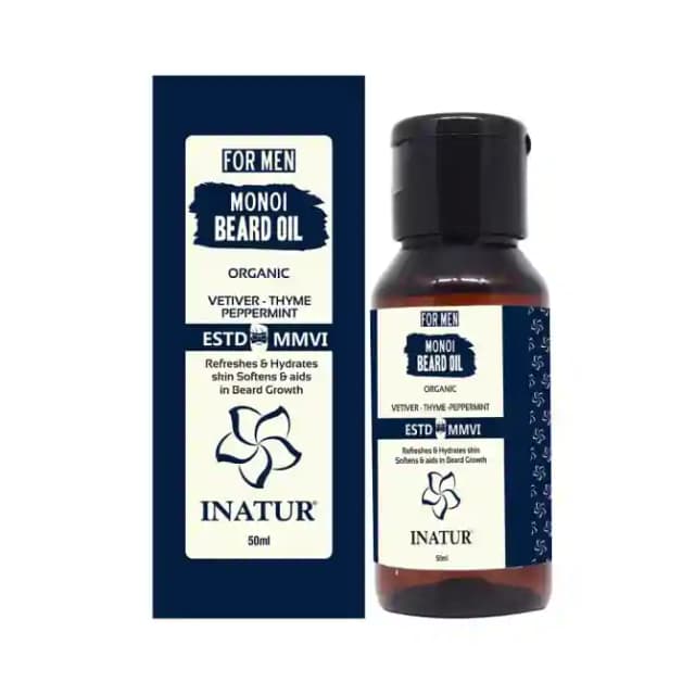 Inatur Men Monoi Beard Oil (1 Bottle of 50 ml Oil)