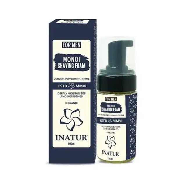 Inatur Shaving Foam Monoi (1 Bottle of 100 ml Foam)