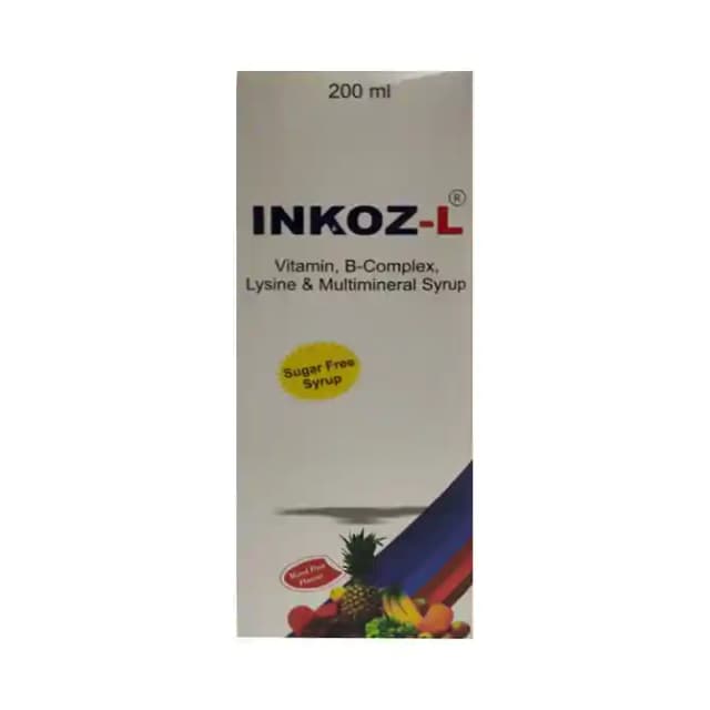 Inkoz L Syrup Mixed fruit Sugar Free (1 Bottle of 200 ml Syrup)