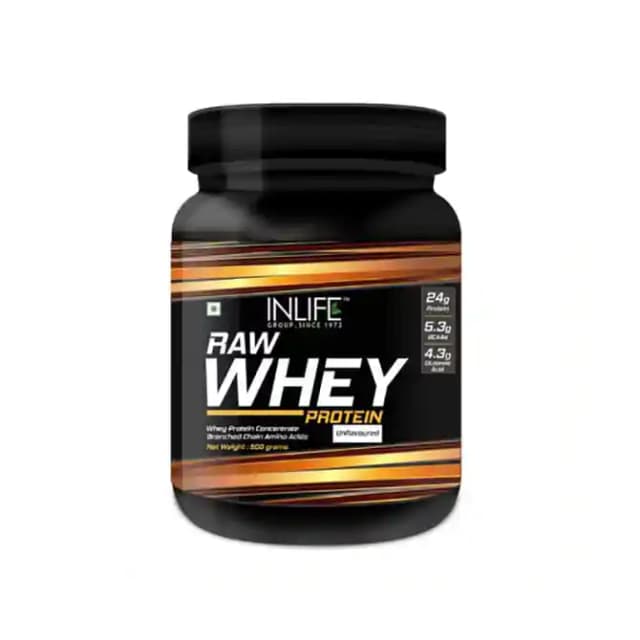 Inlife Raw Whey Protein Unflavoured (1 Jar Of 500 gm Powder)