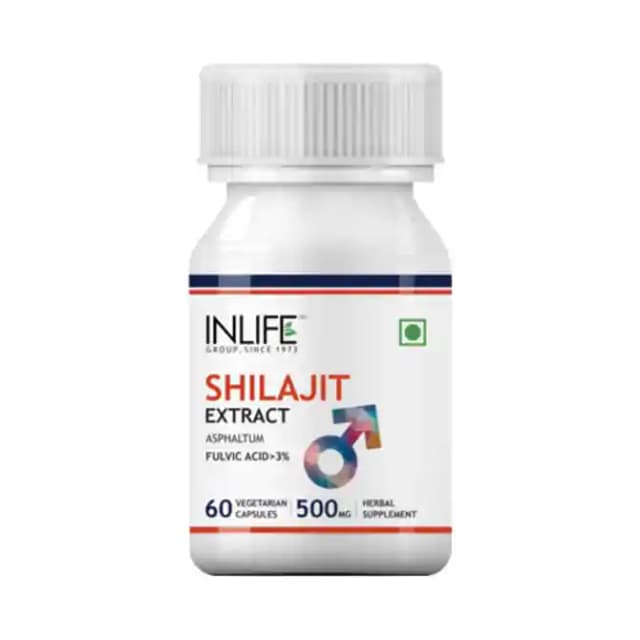 Inlife Shilajit Extract 500mg (1 Bottle of 60 capsules)
