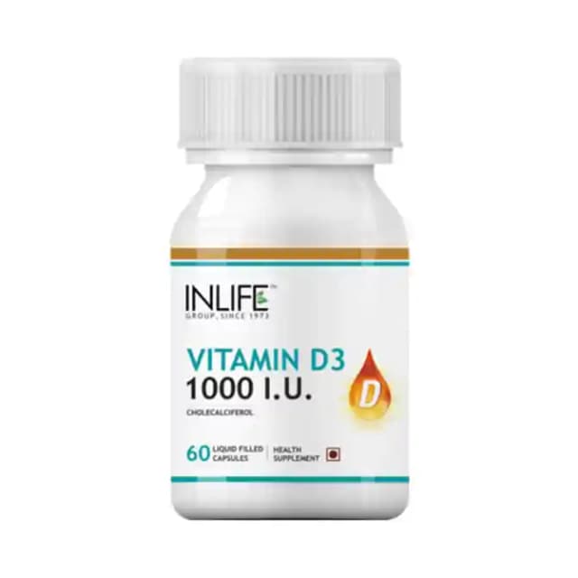 Inlife Vitamin D3 1000IU (1 Bottle of 60 capsules)