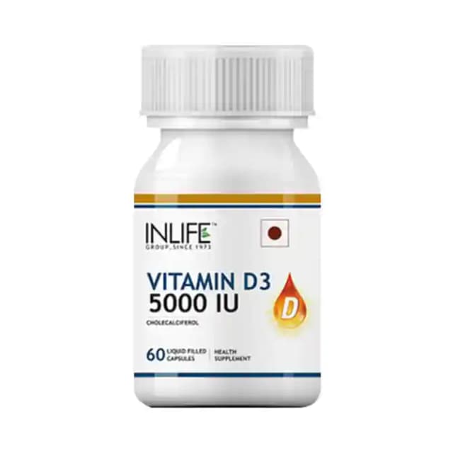 Inlife Vitamin D3 5000IU (1 Bottle of 60 capsules)