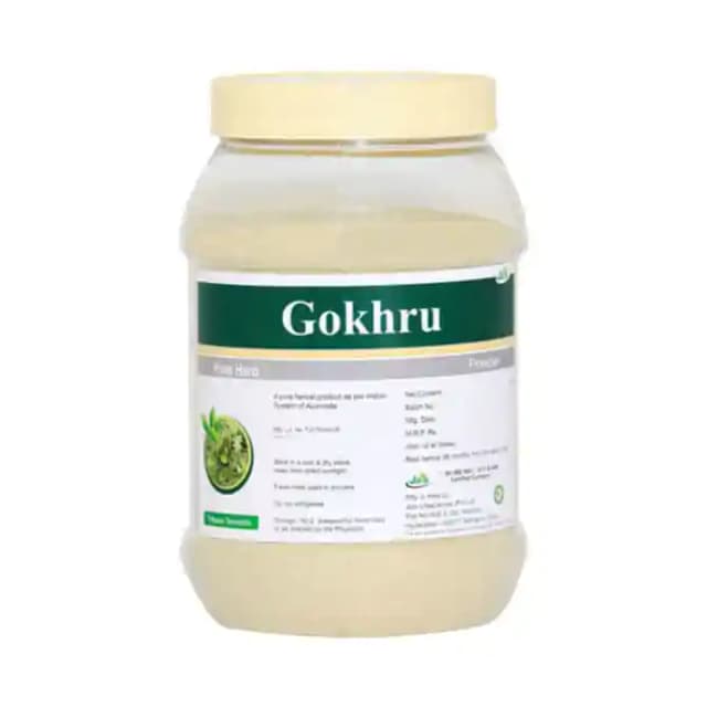 Jain Gokhru Powder (1 Bottle of 500 gm Powder)