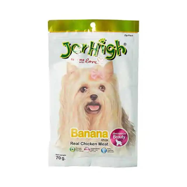 JerHigh Banana Stick Dog Treats (1 Packet Of 70 gm Pet Food)