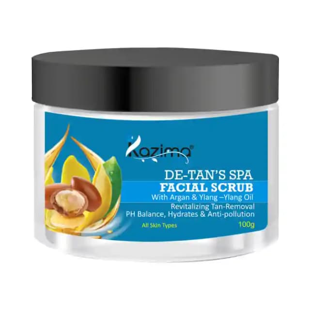 Kazima Facial Scrub De Tan Spa (1 Jar Of 100 gm Scrub)