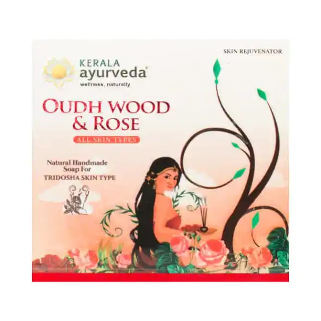 Kerala Ayurveda Soap Oudh Wood & Rose (1 Box Of 100 gm Soap)