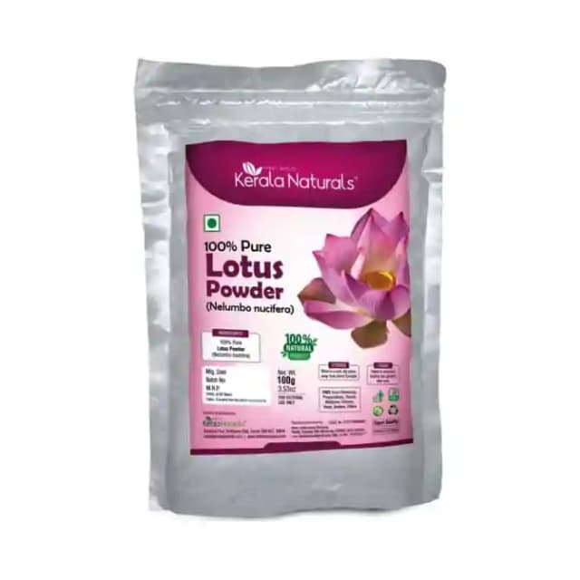 Kerala Naturals 100% Pure Lotus Powder (1 Packet Of 100 gm Powder)