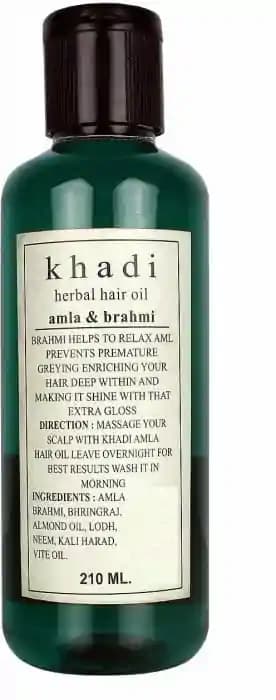 Khadi Herbal Amla & Brahmi Hair Oil (1 Bottle of 210 ml Oil)