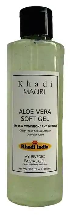 Khadi Mauri Herbal Aloe Vera Soft Gel (1 Bottle of 210 ml Gel)