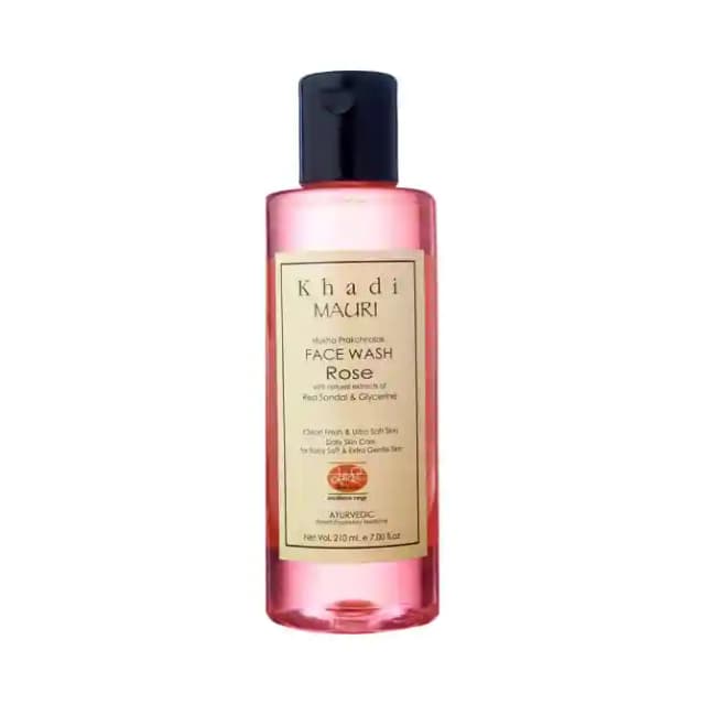 Khadi Mauri Herbal Rose Face Wash (1 Bottle of 210 ml Face Wash)