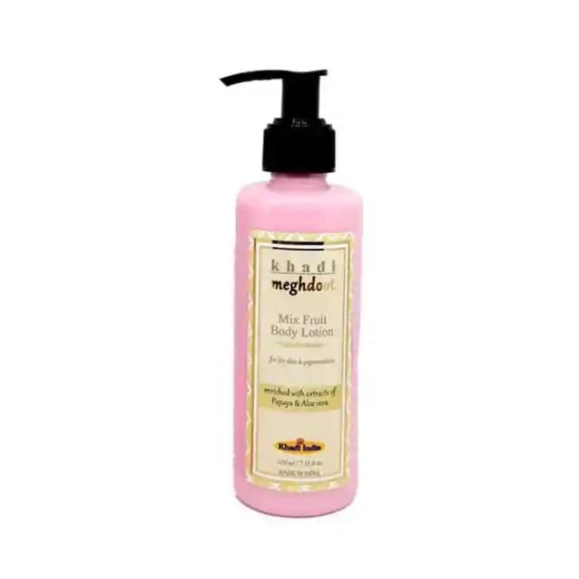 Khadi Meghdoot Body Lotion Mix Fruit (1 Pump Bottle of 210 ml Lotion)