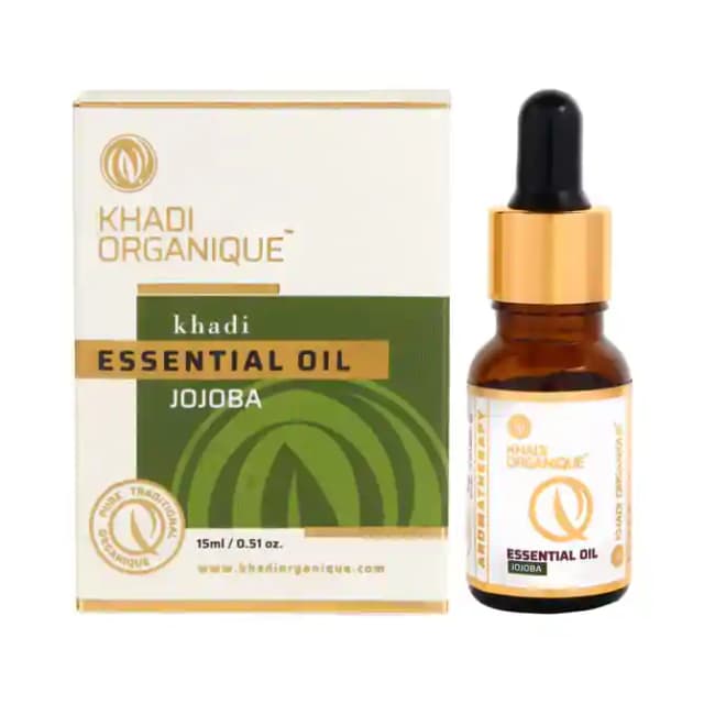 Khadi Organique Essential Oil Jojoba (1 Bottle of 15 ml Oil)