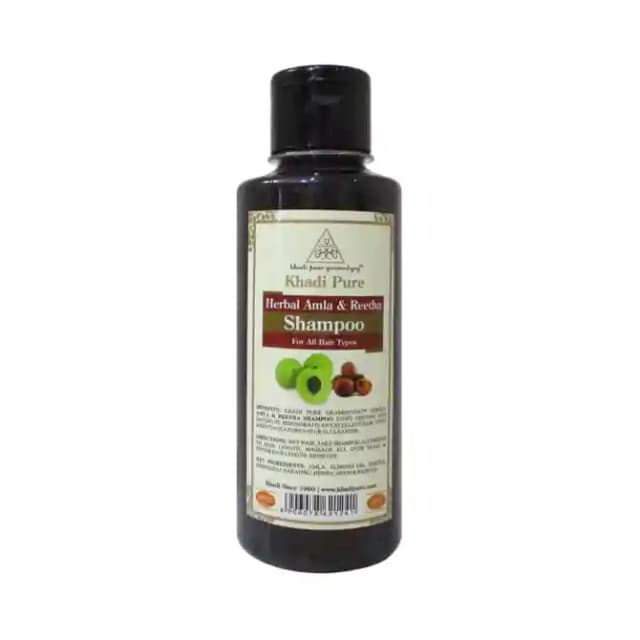 Khadi Pure Herbal Amla & Reetha Shampoo (1 Bottle of 210 ml Shampoo)