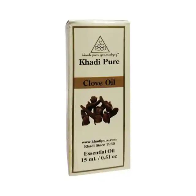 Khadi Pure Herbal Clove Essential Oil (1 Bottle of 15 ml Oil)