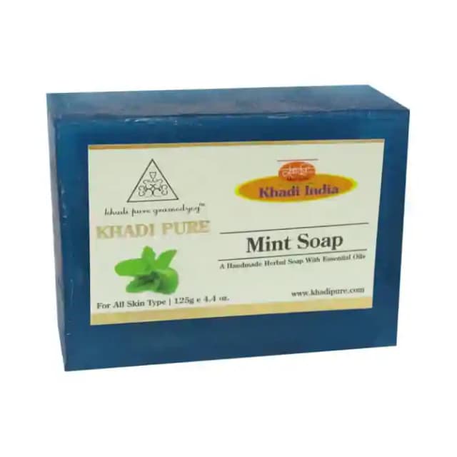 Khadi Pure Herbal Mint Soap (1 Packet Of 125 gm Soap)