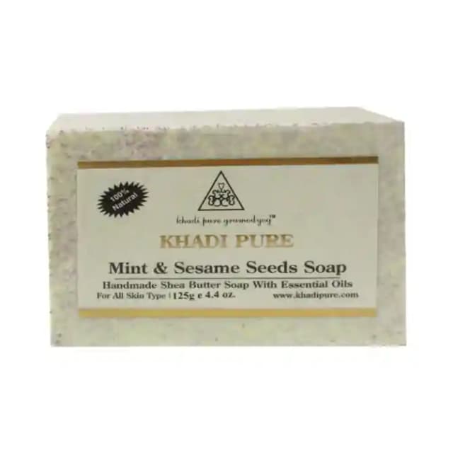 Khadi Pure Mint & Sesame Seeds Soap (1 Box Of 125 gm Soap)