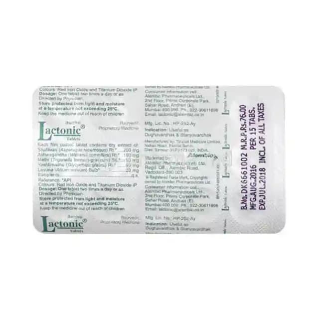 Lactonic (1 Strip Of 15 tablets)
