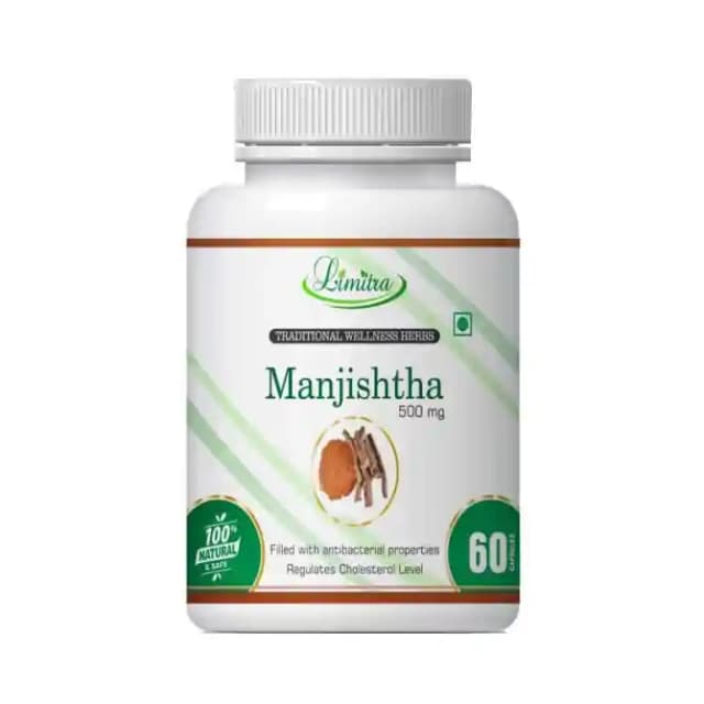 Limitra Manjishtha 500mg (1 Bottle of 60 capsules)