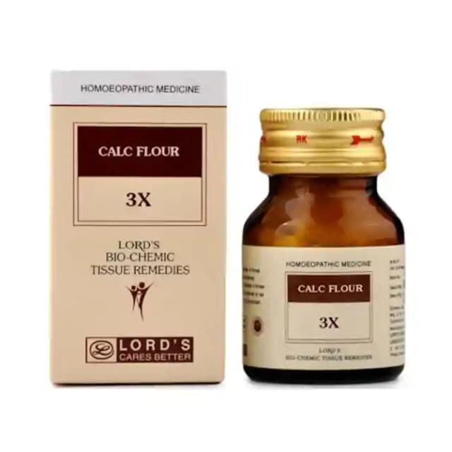 Lords Calc Flour Biochemic 3X (1 Bottle of 25 gm Biochemic tablets)