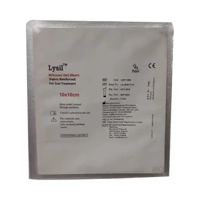Lysil Silicone Gel Sheet 10 x 10cm (1 Packet Of 1 Unit)