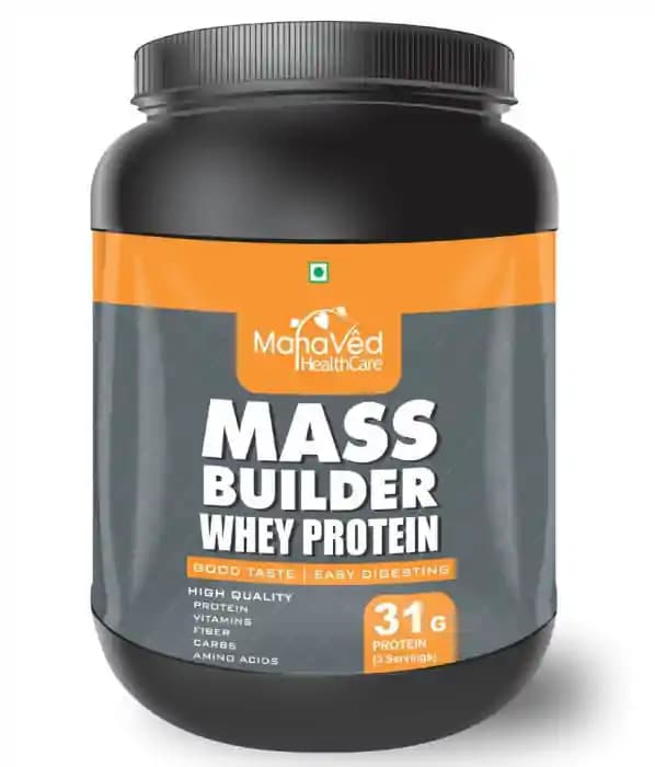 MahaVed Mass Builder Whey Protein (1 Jar Of 1 kg Powder)