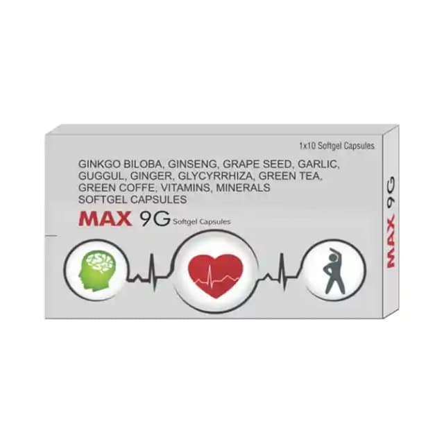 Max 9G Softgel (1 Strip Of 10 soft gelatin capsules)