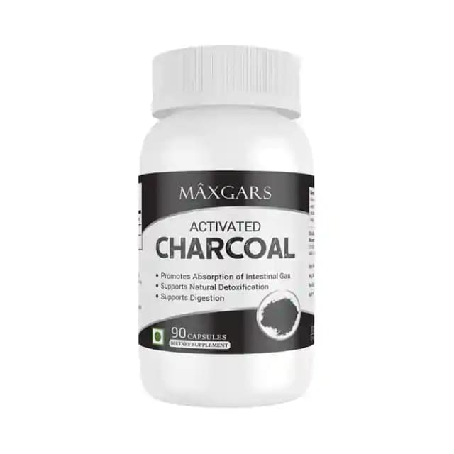 Maxgars Activated Charcoal (1 Bottle of 90 capsules)