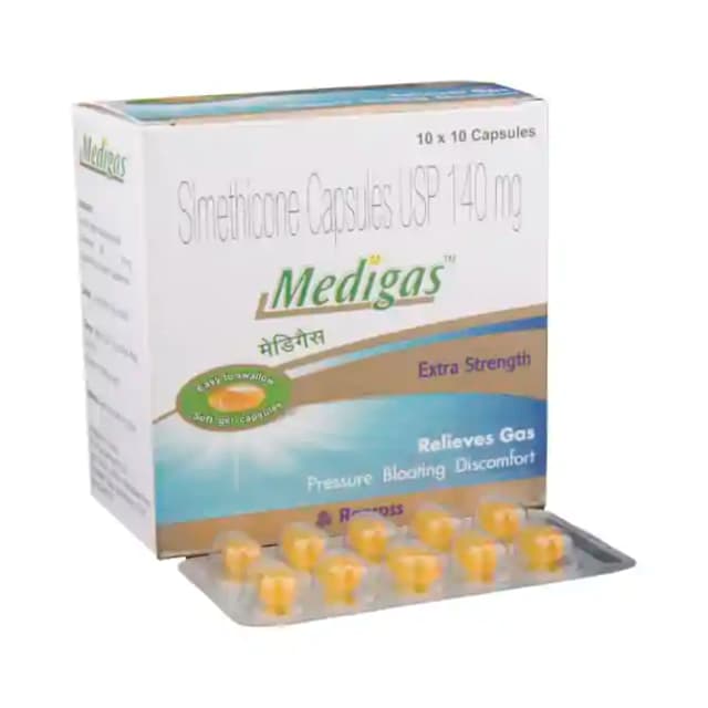 Medigas (1 Strip Of 10 capsules)