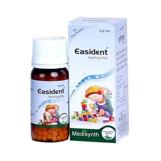 Medisynth Easident Teething Pills (1 Bottle of 25 gm tablets)