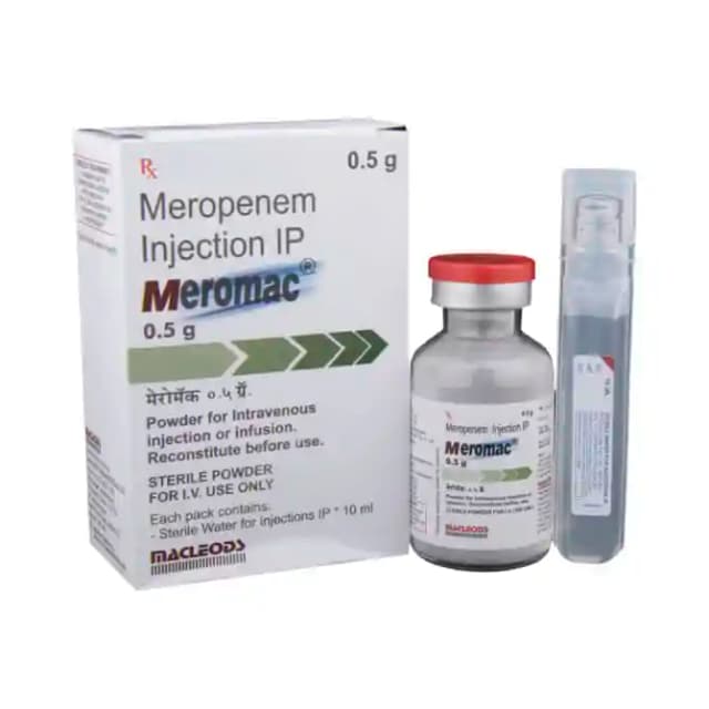 Meromac 0.5gm Injection (1 Powder for Injection in 1 vial)