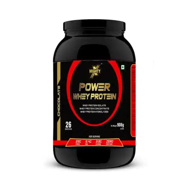 MightyX Power Whey Protein Chocolate (1 Jar Of 2 lb Powder)