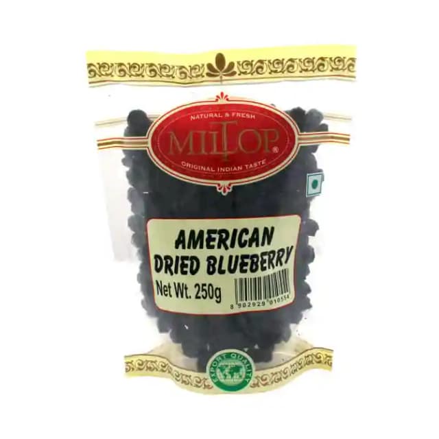 Miltop American Dried Blueberry (1 Packet Of 250 gm Berry)