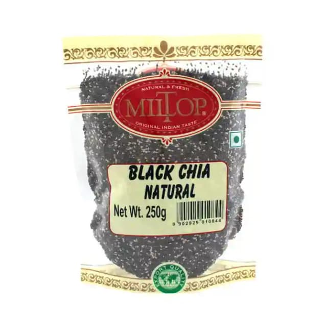 Miltop Black Chia Natural Seeds (1 Packet Of 250 gm Seeds)