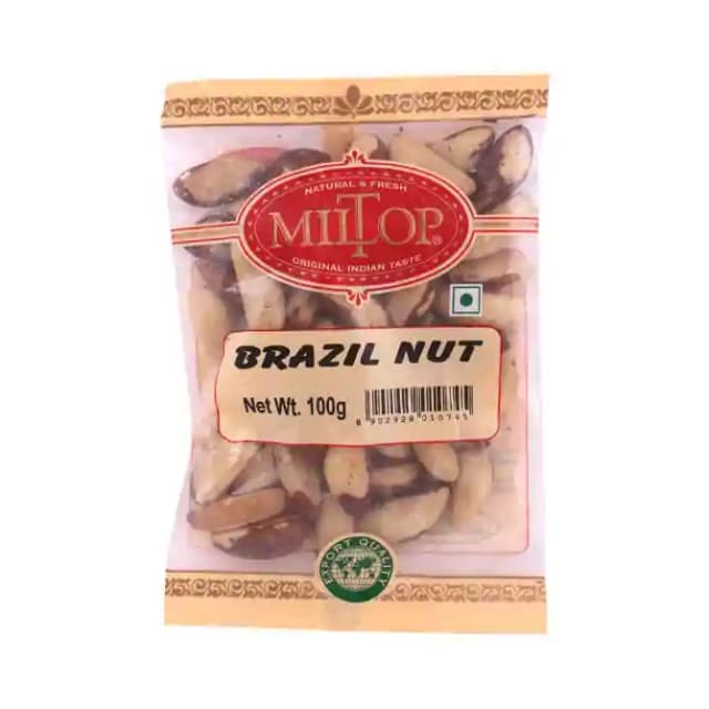Miltop Brazil Nuts (1 Packet Of 100 gm Nuts)