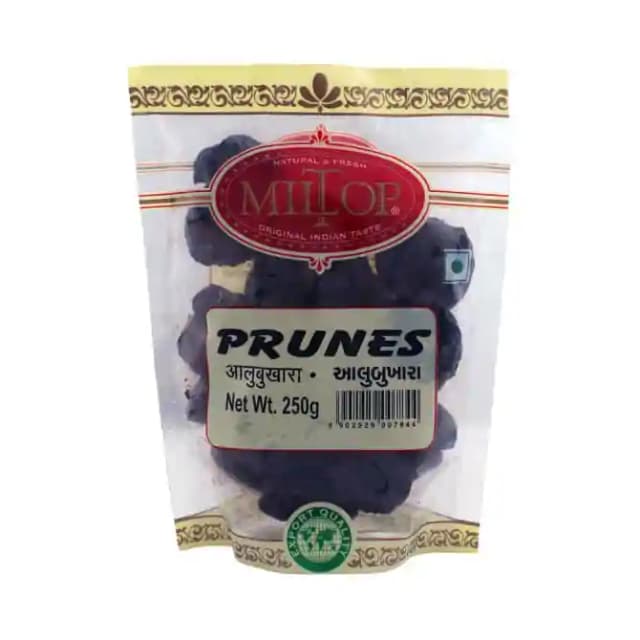 Miltop Prunes (1 Packet Of 250 gm Dry Fruits)