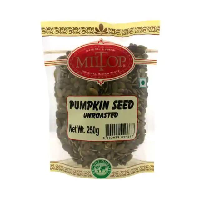 Miltop Pumpkin Seeds Unroasted (1 Packet Of 250 gm Seeds)