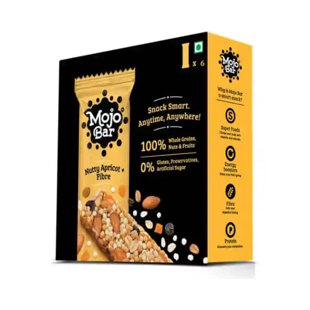 Mojo Bar Nutty Apricot and Fibre (1 Box Of 6 gm Bar)
