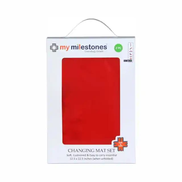 My Milestones Changing Mat Set Red (1 Packet Of 2 sheets)