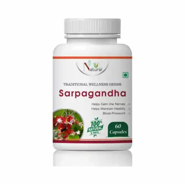 Natural Sarpagandha (1 Bottle of 60 capsules)